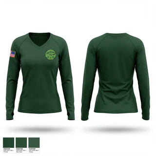 Womens Long Sleeve Vneck Shirt, UT-20201, Air Force, Teamtime, Team time, sublimation, custom sports apparel, team uniforms, spirit wear, spiritwear, sports uniforms, custom shirts, team store, custom team store, fundraiser sports, apparel fundraiser
