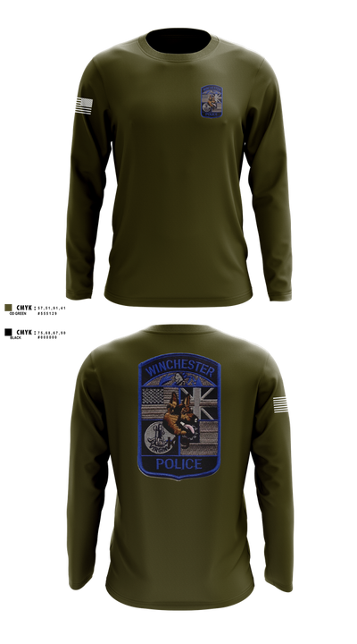 Winchester Police K9 Unit 67767754 Long Sleeve Performance Shirt 1