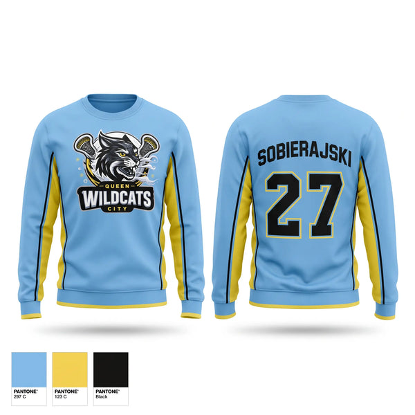 Crew Neck Sweatshirt, Wildcats, Women's Lacrosse, Teamtime, Team time, sublimation, custom sports apparel, team uniforms, spirit wear, spiritwear, sports uniforms, custom shirts, team store, custom team store, fundraiser sports, apparel fundraiser