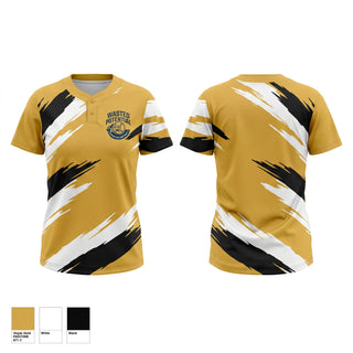 Two Button Softball Jersey, Wasted Potential, Softball, Teamtime, Team time, sublimation, custom sports apparel, team uniforms, spirit wear, spiritwear, sports uniforms, custom shirts, team store, custom team store, fundraiser sports, apparel fundraiser