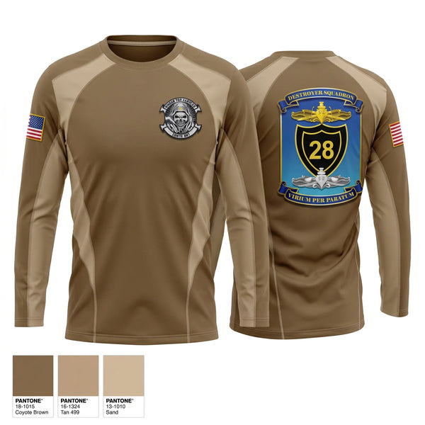 Long Sleeve Performance Shirt, Destroyer Squadron 28, Navy, Teamtime, Team time, sublimation, custom sports apparel, team uniforms, spirit wear, spiritwear, sports uniforms, custom shirts, team store, custom team store, fundraiser sports, apparel fundraiser
