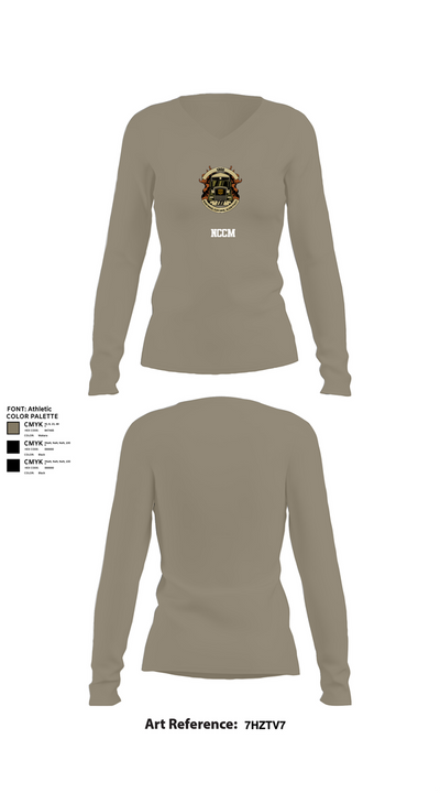 NCCM 21796707 Women's Long Sleeve V-neck Shirt - 62
