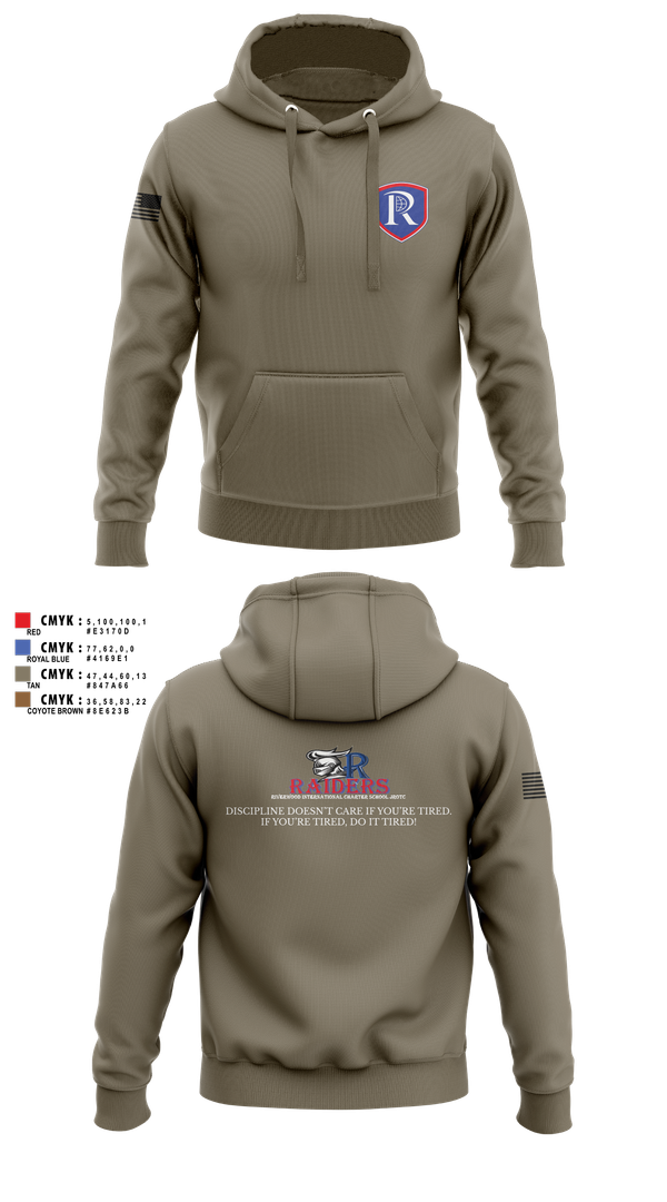 Hoodie, RICS Raiders, Army, Teamtime, Team time, sublimation, custom sports apparel, team uniforms, spirit wear, spiritwear, sports uniforms, custom shirts, team store, custom team store, fundraiser sports, apparel fundraiser