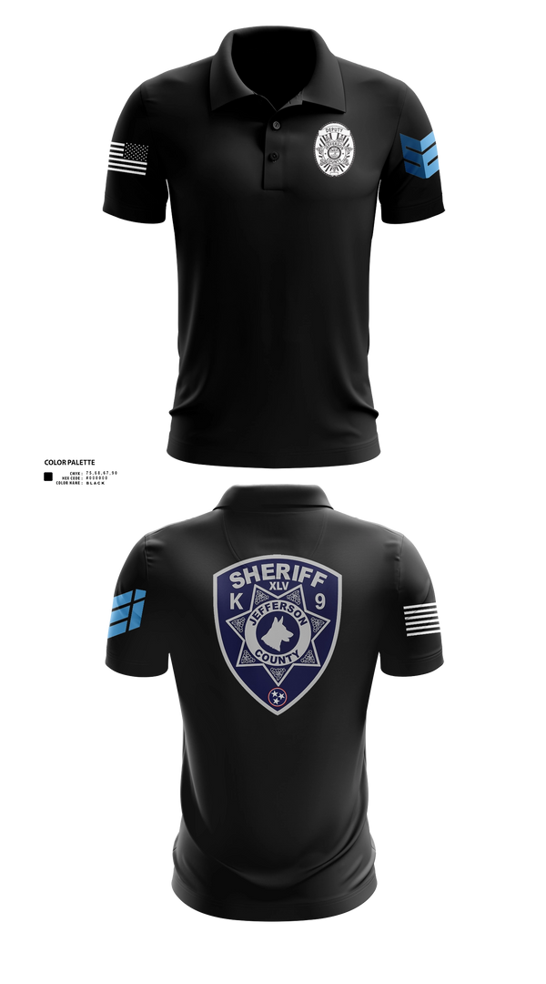 Short Sleeve Performance Polo, Jefferson County Sheriff's Office K-9 Unit, Police, Teamtime, Team time, sublimation, custom sports apparel, team uniforms, spirit wear, spiritwear, sports uniforms, custom shirts, team store, custom team store, fundraiser sports, apparel fundraiser