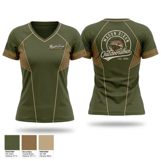 Womens Short Sleeve Vneck Shirt, Mason Dixon Outdoorsmen, Spirit Store, Teamtime, Team time, sublimation, custom sports apparel, team uniforms, spirit wear, spiritwear, sports uniforms, custom shirts, team store, custom team store, fundraiser sports, apparel fundraiser