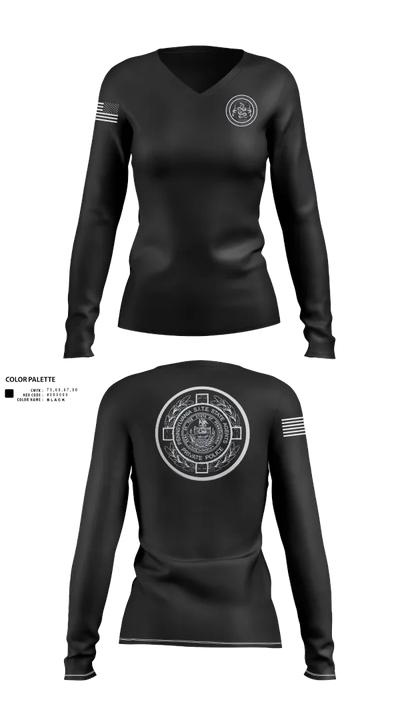 PA S.I.T.E. STATE AGENTS PRIVATE POLICE 2518977 Women's Long Sleeve V-neck Shirt - 22