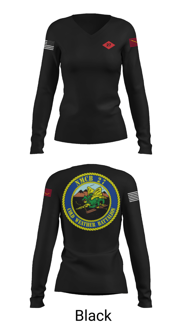 Womens Long Sleeve Vneck Shirt, NMCB  27, Navy, Teamtime, Team time, sublimation, custom sports apparel, team uniforms, spirit wear, spiritwear, sports uniforms, custom shirts, team store, custom team store, fundraiser sports, apparel fundraiser