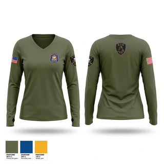 Womens Long Sleeve Vneck Shirt, East Team 6, Police, Teamtime, Team time, sublimation, custom sports apparel, team uniforms, spirit wear, spiritwear, sports uniforms, custom shirts, team store, custom team store, fundraiser sports, apparel fundraiser