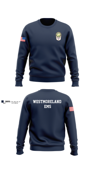 Crew Neck Sweatshirt, Westmoreland  EMS, EMS/EMT, Teamtime, Team time, sublimation, custom sports apparel, team uniforms, spirit wear, spiritwear, sports uniforms, custom shirts, team store, custom team store, fundraiser sports, apparel fundraiser