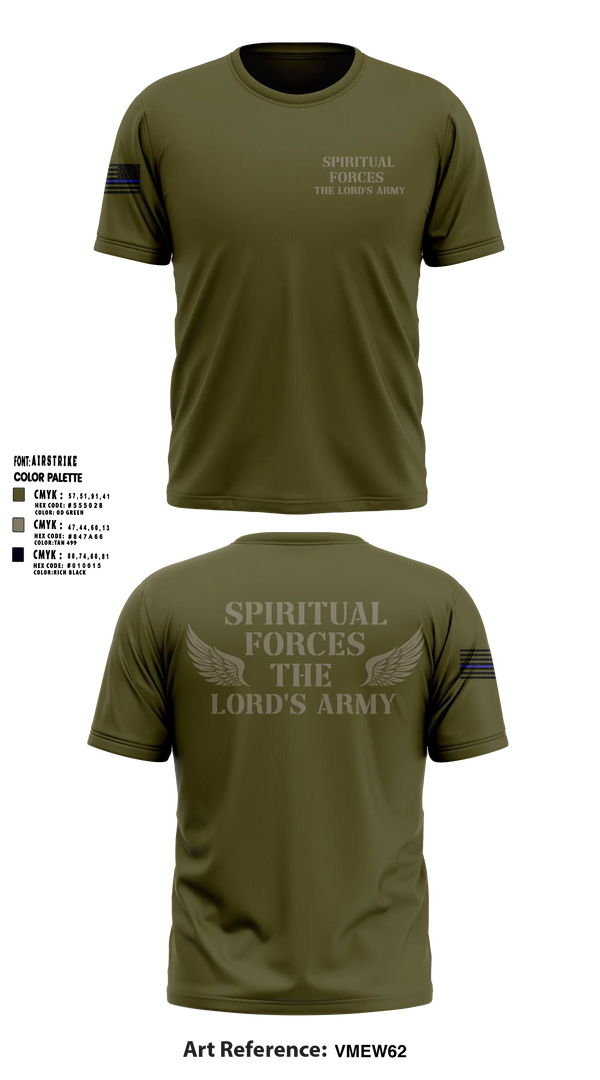 Old School Cotton Shirt, Spiritual Forces The Lords Army, Army, Teamtime, Team time, sublimation, custom sports apparel, team uniforms, spirit wear, spiritwear, sports uniforms, custom shirts, team store, custom team store, fundraiser sports, apparel fundraiser