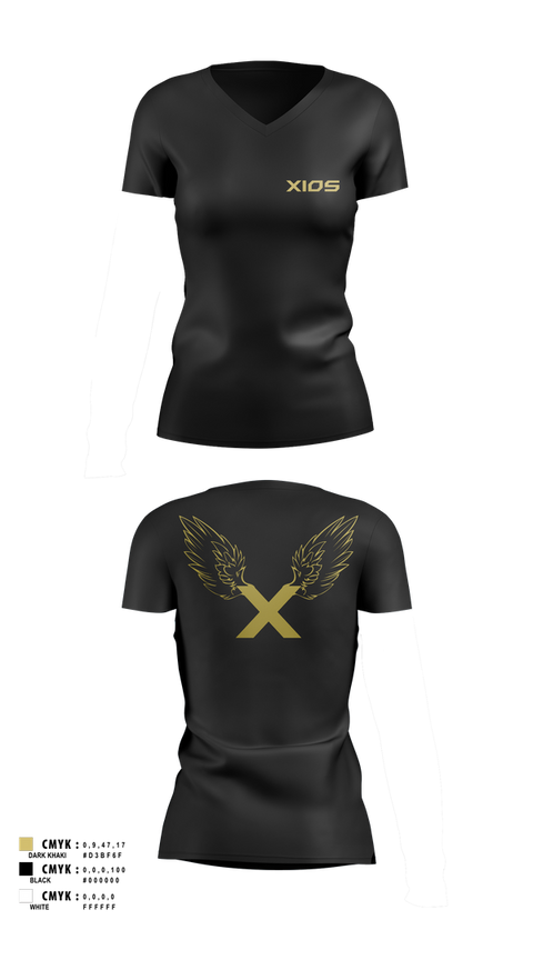Womens Short Sleeve Vneck Shirt, XIOS Strength & ConditioningXIOS Strength & Conditioning, Spirit Store, Teamtime, Team time, sublimation, custom sports apparel, team uniforms, spirit wear, spiritwear, sports uniforms, custom shirts, team store, custom team store, fundraiser sports, apparel fundraiser