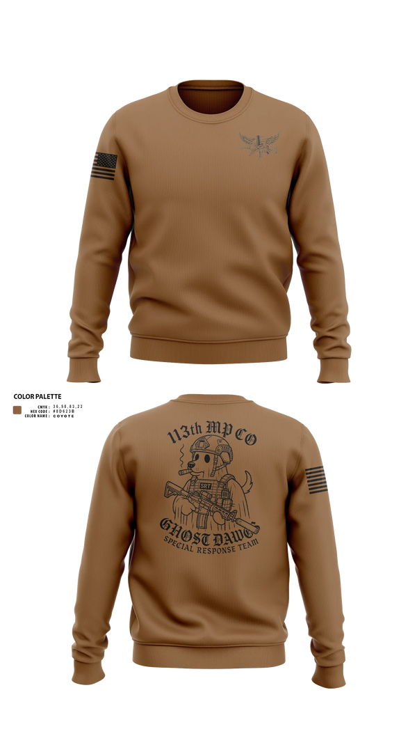 Crew Neck Sweatshirt, 113th MP CO, Army, Teamtime, Team time, sublimation, custom sports apparel, team uniforms, spirit wear, spiritwear, sports uniforms, custom shirts, team store, custom team store, fundraiser sports, apparel fundraiser