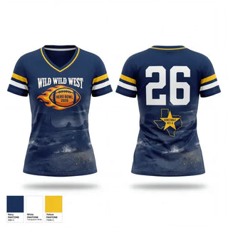 Womens Short Sleeve Vneck Shirt, WILD WILD WESR, , Teamtime, Team time, sublimation, custom sports apparel, team uniforms, spirit wear, spiritwear, sports uniforms, custom shirts, team store, custom team store, fundraiser sports, apparel fundraiser