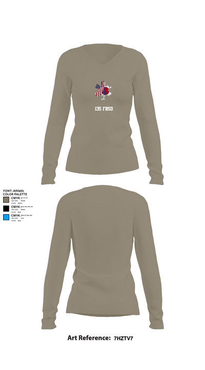135 FRSD 9876158 Women's Long Sleeve V-neck Shirt - 62