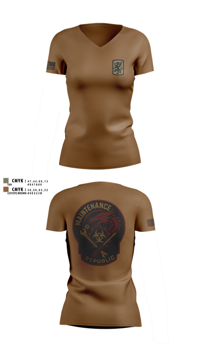 411Th CBRN 48851239 Women's Short Sleeve V-neck Shirt - 2