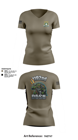 Womens Short Sleeve Vneck Shirt, 1192nd DDSB, Army, Teamtime, Team time, sublimation, custom sports apparel, team uniforms, spirit wear, spiritwear, sports uniforms, custom shirts, team store, custom team store, fundraiser sports, apparel fundraiser