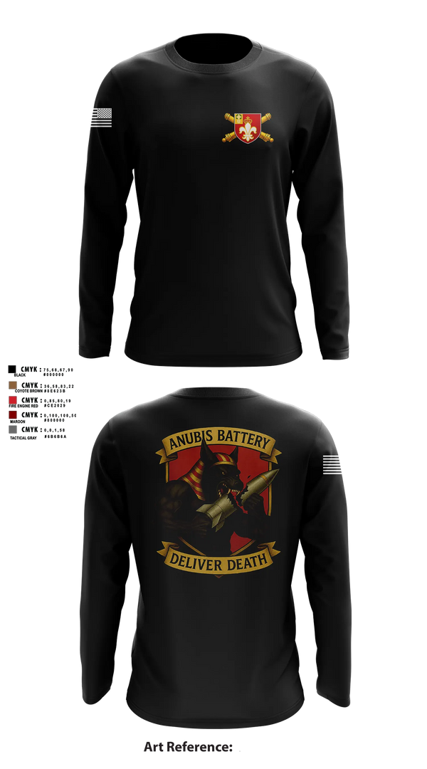 Long Sleeve Performance Shirt, Anubis Battery, 3-12 FA, Army, Teamtime, Team time, sublimation, custom sports apparel, team uniforms, spirit wear, spiritwear, sports uniforms, custom shirts, team store, custom team store, fundraiser sports, apparel fundraiser