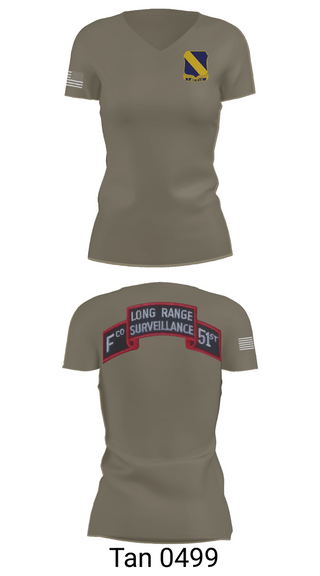 Womens Short Sleeve Vneck Shirt, Fco 51st infantry LRSU, , Teamtime, Team time, sublimation, custom sports apparel, team uniforms, spirit wear, spiritwear, sports uniforms, custom shirts, team store, custom team store, fundraiser sports, apparel fundraiser