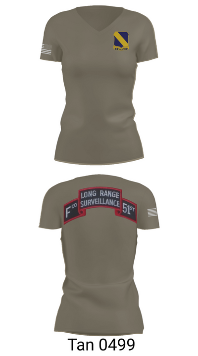 Fco 51st infantry LRSU 81538423 Women's Short Sleeve V-neck Shirt - 68