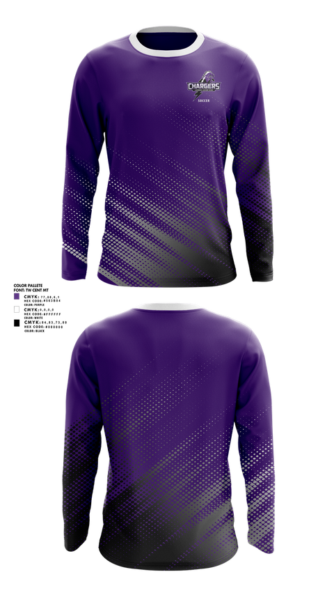 Long Sleeve Performance Shirt, Dean Leaman Junior High School Soccer, Men's Soccer, Teamtime, Team time, sublimation, custom sports apparel, team uniforms, spirit wear, spiritwear, sports uniforms, custom shirts, team store, custom team store, fundraiser sports, apparel fundraiser