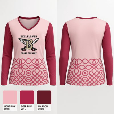 Bellflower Cross Country 34240579 Women's Long Sleeve V-neck Shirt - 1
