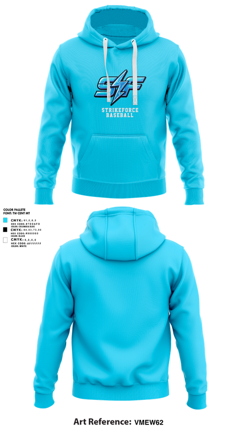 Hoodie, Strikeforce, Baseball, Teamtime, Team time, sublimation, custom sports apparel, team uniforms, spirit wear, spiritwear, sports uniforms, custom shirts, team store, custom team store, fundraiser sports, apparel fundraiser
