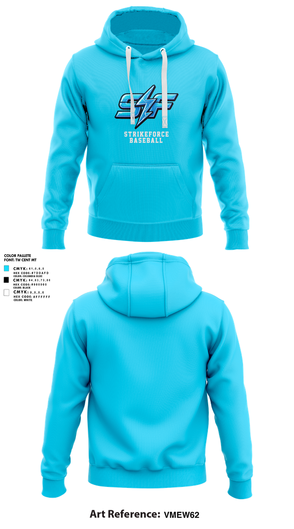 Hoodie, Strikeforce, Baseball, Teamtime, Team time, sublimation, custom sports apparel, team uniforms, spirit wear, spiritwear, sports uniforms, custom shirts, team store, custom team store, fundraiser sports, apparel fundraiser