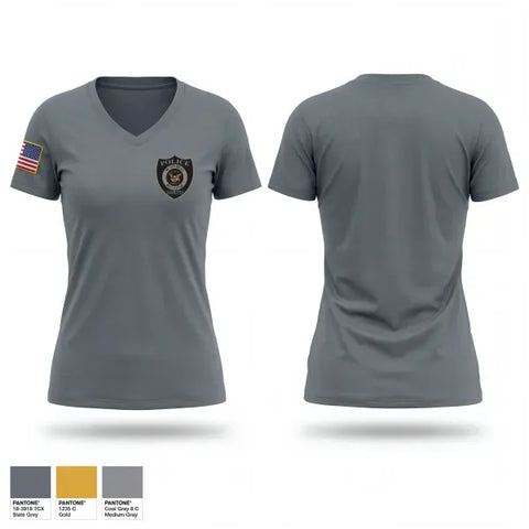 Womens Short Sleeve Vneck Shirt, Slate Belt Regional Police, Police, Teamtime, Team time, sublimation, custom sports apparel, team uniforms, spirit wear, spiritwear, sports uniforms, custom shirts, team store, custom team store, fundraiser sports, apparel fundraiser