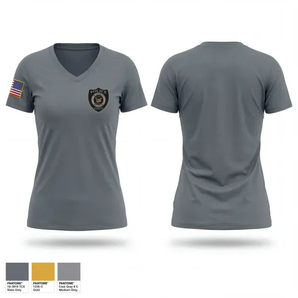 Womens Short Sleeve Vneck Shirt, Slate Belt Regional Police, Police, Teamtime, Team time, sublimation, custom sports apparel, team uniforms, spirit wear, spiritwear, sports uniforms, custom shirts, team store, custom team store, fundraiser sports, apparel fundraiser