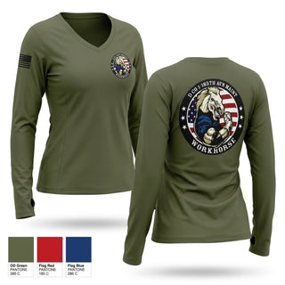 Womens Long Sleeve Vneck Shirt, D Co. 1-185th, Army, Teamtime, Team time, sublimation, custom sports apparel, team uniforms, spirit wear, spiritwear, sports uniforms, custom shirts, team store, custom team store, fundraiser sports, apparel fundraiser