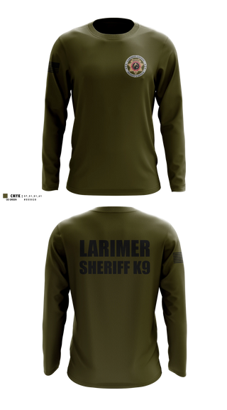 Long Sleeve Performance Shirt, Larimer County Sheriff K9, Police, Teamtime, Team time, sublimation, custom sports apparel, team uniforms, spirit wear, spiritwear, sports uniforms, custom shirts, team store, custom team store, fundraiser sports, apparel fundraiser