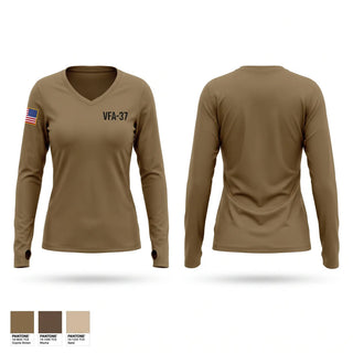 Womens Long Sleeve Vneck Shirt, VFA-37, Navy, Teamtime, Team time, sublimation, custom sports apparel, team uniforms, spirit wear, spiritwear, sports uniforms, custom shirts, team store, custom team store, fundraiser sports, apparel fundraiser