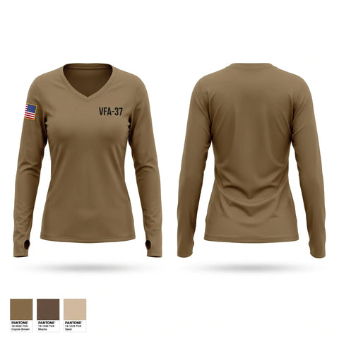 Womens Long Sleeve Vneck Shirt, VFA-37, Navy, Teamtime, Team time, sublimation, custom sports apparel, team uniforms, spirit wear, spiritwear, sports uniforms, custom shirts, team store, custom team store, fundraiser sports, apparel fundraiser