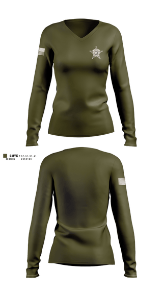 Womens Long Sleeve Vneck Shirt, Bedford County Sheriff SWAT, Police, Teamtime, Team time, sublimation, custom sports apparel, team uniforms, spirit wear, spiritwear, sports uniforms, custom shirts, team store, custom team store, fundraiser sports, apparel fundraiser