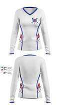 Dinwiddie Diamond Youth Softball Women's Long Sleeve V-neck Shirt - 2
