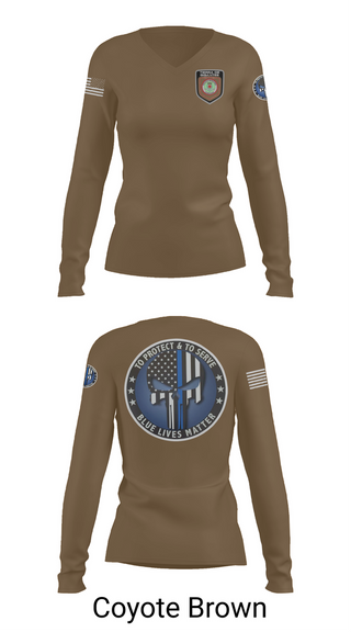 Womens Long Sleeve Vneck Shirt, Policía Municipal de Carolina, , Teamtime, Team time, sublimation, custom sports apparel, team uniforms, spirit wear, spiritwear, sports uniforms, custom shirts, team store, custom team store, fundraiser sports, apparel fundraiser