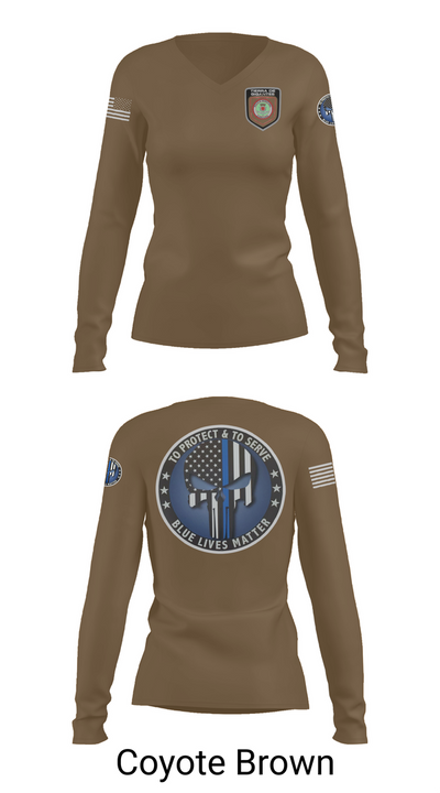Policía Municipal de Carolina 96327149 Women's Long Sleeve V-neck Shirt - 16