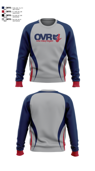 Crew Neck Sweatshirt, Ohio Valley Region Volleyball, Women's Volleyball, Teamtime, Team time, sublimation, custom sports apparel, team uniforms, spirit wear, spiritwear, sports uniforms, custom shirts, team store, custom team store, fundraiser sports, apparel fundraiser