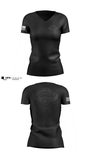 Womens Short Sleeve Vneck Shirt, Windsor PD Traffic Unit, Police, Teamtime, Team time, sublimation, custom sports apparel, team uniforms, spirit wear, spiritwear, sports uniforms, custom shirts, team store, custom team store, fundraiser sports, apparel fundraiser
