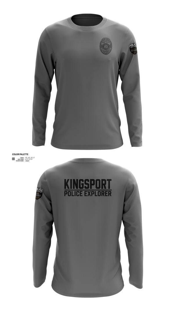 Long Sleeve Performance Shirt, Kingsport Police Explorer Post, Police, Teamtime, Team time, sublimation, custom sports apparel, team uniforms, spirit wear, spiritwear, sports uniforms, custom shirts, team store, custom team store, fundraiser sports, apparel fundraiser
