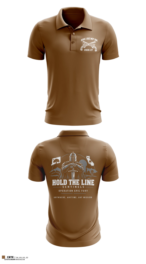 Short Sleeve Performance Polo, 192nd MP BN, Army, Teamtime, Team time, sublimation, custom sports apparel, team uniforms, spirit wear, spiritwear, sports uniforms, custom shirts, team store, custom team store, fundraiser sports, apparel fundraiser