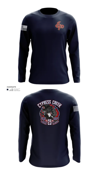 Long Sleeve Performance Shirt, Cy Creek Fire 23, Fire Department, Teamtime, Team time, sublimation, custom sports apparel, team uniforms, spirit wear, spiritwear, sports uniforms, custom shirts, team store, custom team store, fundraiser sports, apparel fundraiser