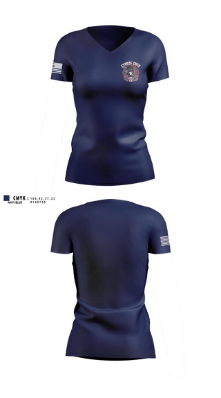 Womens Short Sleeve Vneck Shirt, Cy Creek Fire 23, Fire Department, Teamtime, Team time, sublimation, custom sports apparel, team uniforms, spirit wear, spiritwear, sports uniforms, custom shirts, team store, custom team store, fundraiser sports, apparel fundraiser