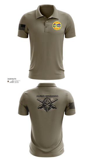 Short Sleeve Performance Polo, 1-148 FA A Btry, National Guard, Teamtime, Team time, sublimation, custom sports apparel, team uniforms, spirit wear, spiritwear, sports uniforms, custom shirts, team store, custom team store, fundraiser sports, apparel fundraiser