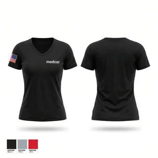 Womens Short Sleeve Vneck Shirt, medcor, EMS/EMT, Teamtime, Team time, sublimation, custom sports apparel, team uniforms, spirit wear, spiritwear, sports uniforms, custom shirts, team store, custom team store, fundraiser sports, apparel fundraiser