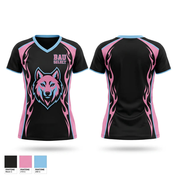 Womens Short Sleeve Vneck Shirt, BAU SELECT, Men's Basketball, Teamtime, Team time, sublimation, custom sports apparel, team uniforms, spirit wear, spiritwear, sports uniforms, custom shirts, team store, custom team store, fundraiser sports, apparel fundraiser