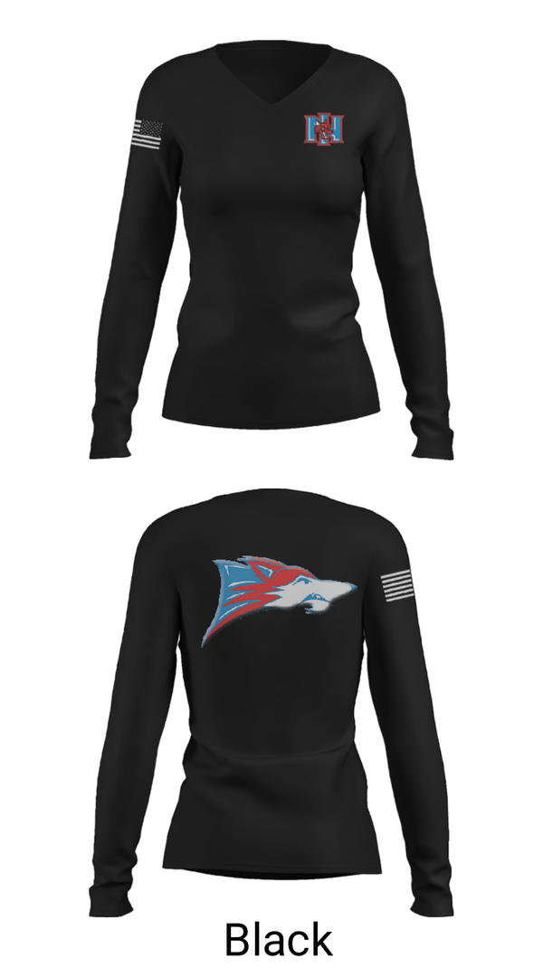Women's Long Sleeve Vneck Shirt, North Iredell High School Volleyball, Women's Volleyball, Teamtime, Team time, sublimation, custom sports apparel, team uniforms, spirit wear, spiritwear, sports uniforms, custom shirts, team store, custom team store, fundraiser sports, apparel fundraiser
