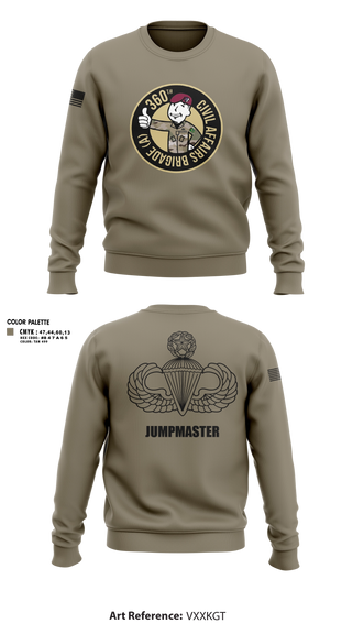 Crew Neck Sweatshirt, 360 CA BDE (Airborne), Army, Teamtime, Team time, sublimation, custom sports apparel, team uniforms, spirit wear, spiritwear, sports uniforms, custom shirts, team store, custom team store, fundraiser sports, apparel fundraiser