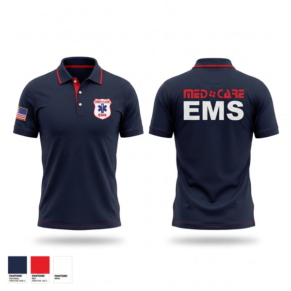 Short Sleeve Performance Polo, MedCare EMS, EMS/EMT, Teamtime, Team time, sublimation, custom sports apparel, team uniforms, spirit wear, spiritwear, sports uniforms, custom shirts, team store, custom team store, fundraiser sports, apparel fundraiser