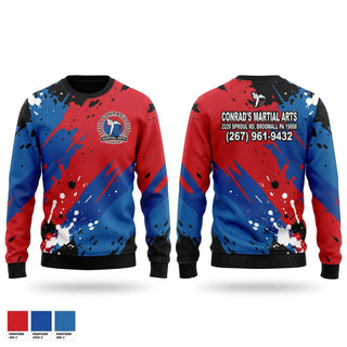Crew Neck Sweatshirt, Conrad’s Martial Arts Center, Spirit Store, Teamtime, Team time, sublimation, custom sports apparel, team uniforms, spirit wear, spiritwear, sports uniforms, custom shirts, team store, custom team store, fundraiser sports, apparel fundraiser